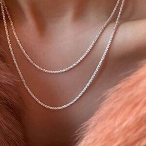 Anthro Silver Choker Necklace Rhinestone